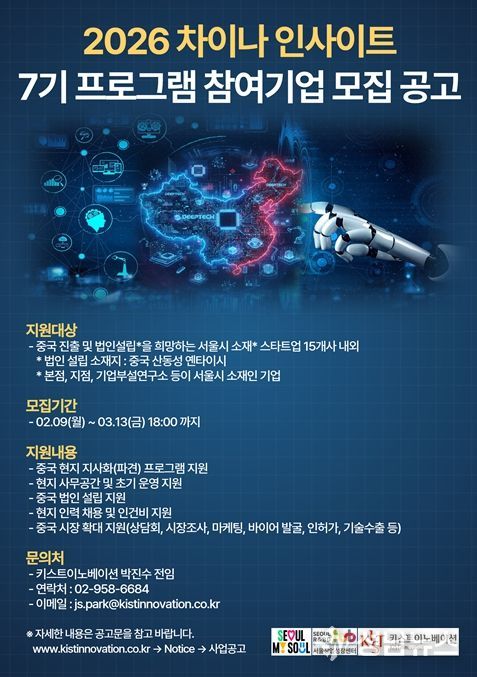 2026 차이나 인사이트 7기 프로그램 참여기업 모집 포스터