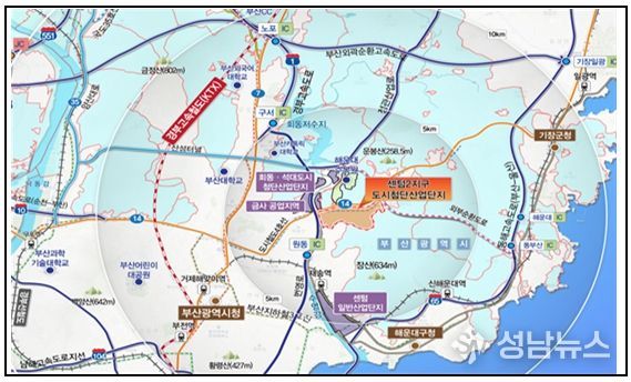 센텀2지구 도시첨단산업단지 위치도