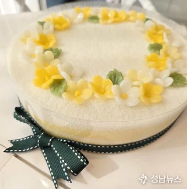 봄꽃 떡케이크