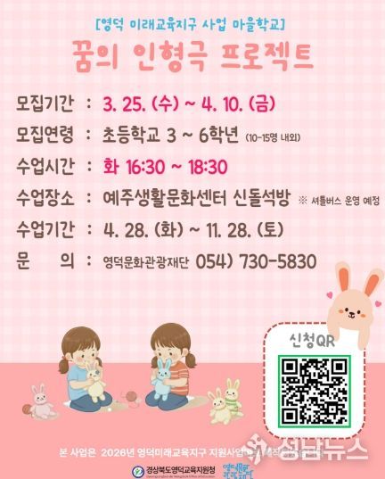 꿈의 인형극 프로젝트 모집 포스터