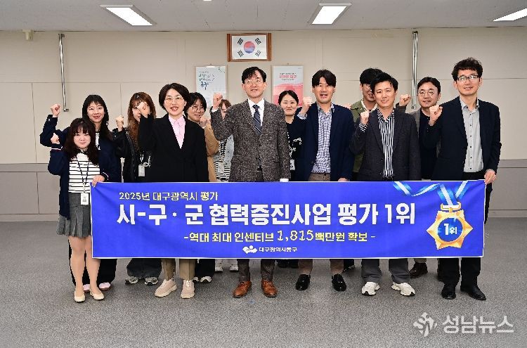 대구시-구·군 협력증진사업 평가 1위