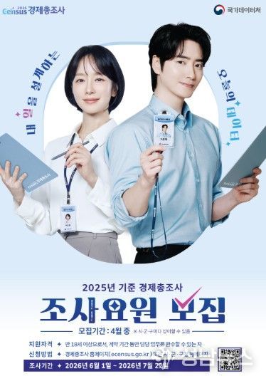 고양시 일산서구, ‘2025년 기준 경제총조사’ 조사요원 52명 모집